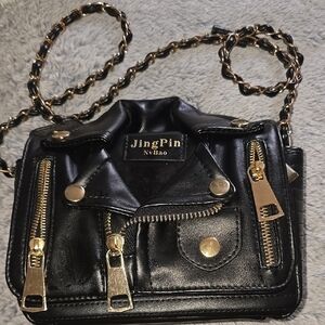 Black Leather Crossbody Bag